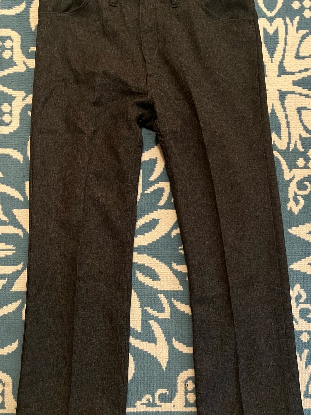 Wrangler Black Twill Western Pants Men’s Straight Leg Vintage